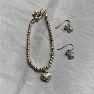 Matching bracelet and earring set.